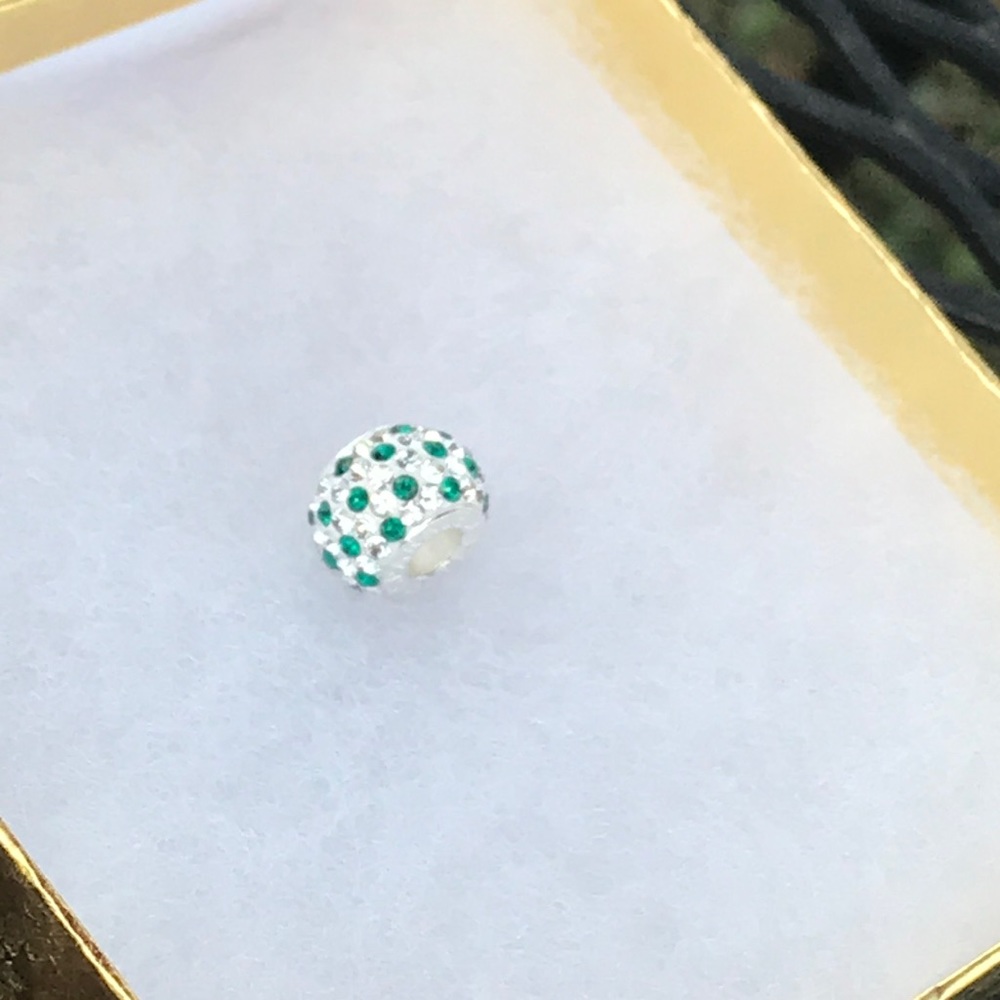 Solid sterling silver and Swarovski Crystal Charm